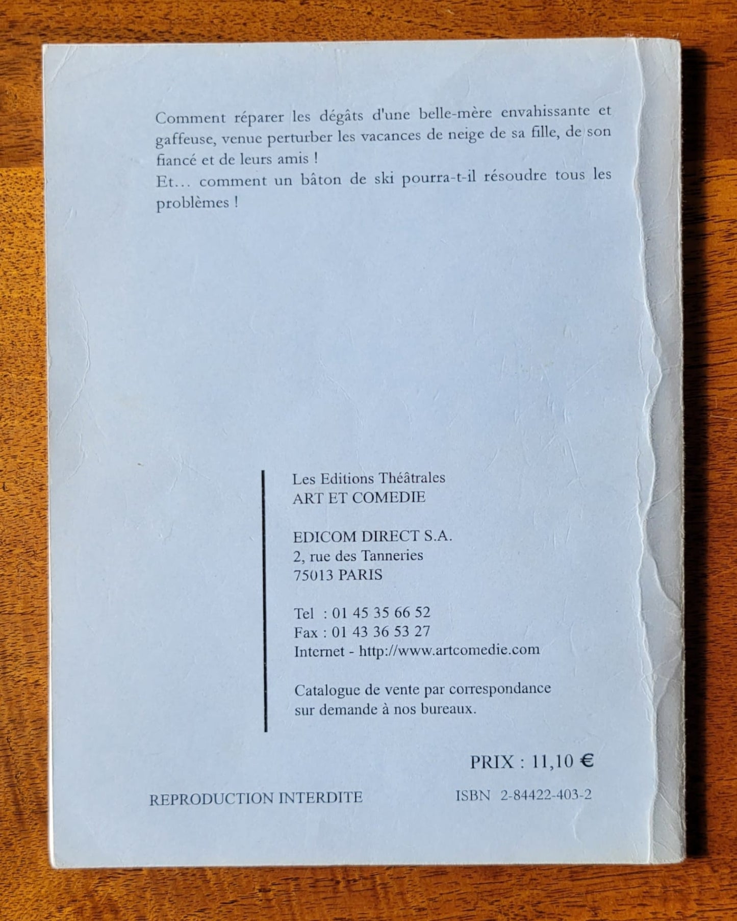 Ma belle-mère est givrée : comédie en deux actes : livre de scène