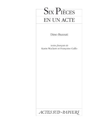 Six Pieces En Un Acte