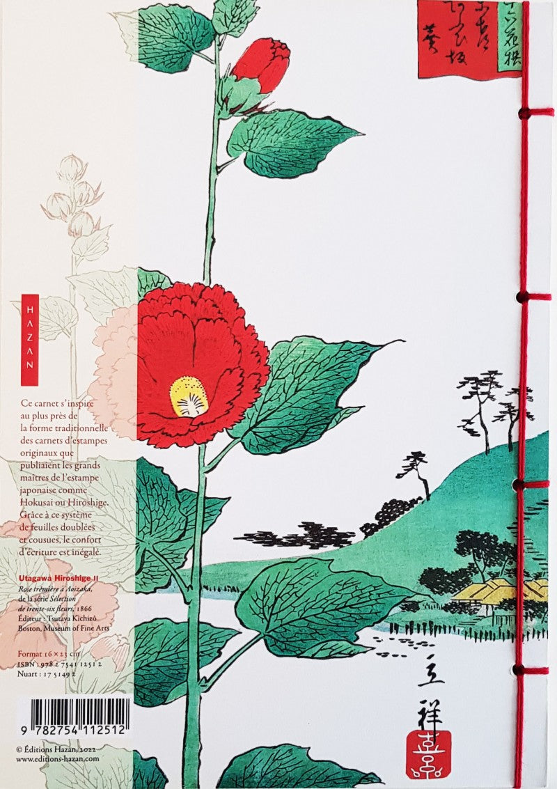 Carnet Hazan Les fleurs dans l'estampe japonaise 12 x 17 cm (papeterie)