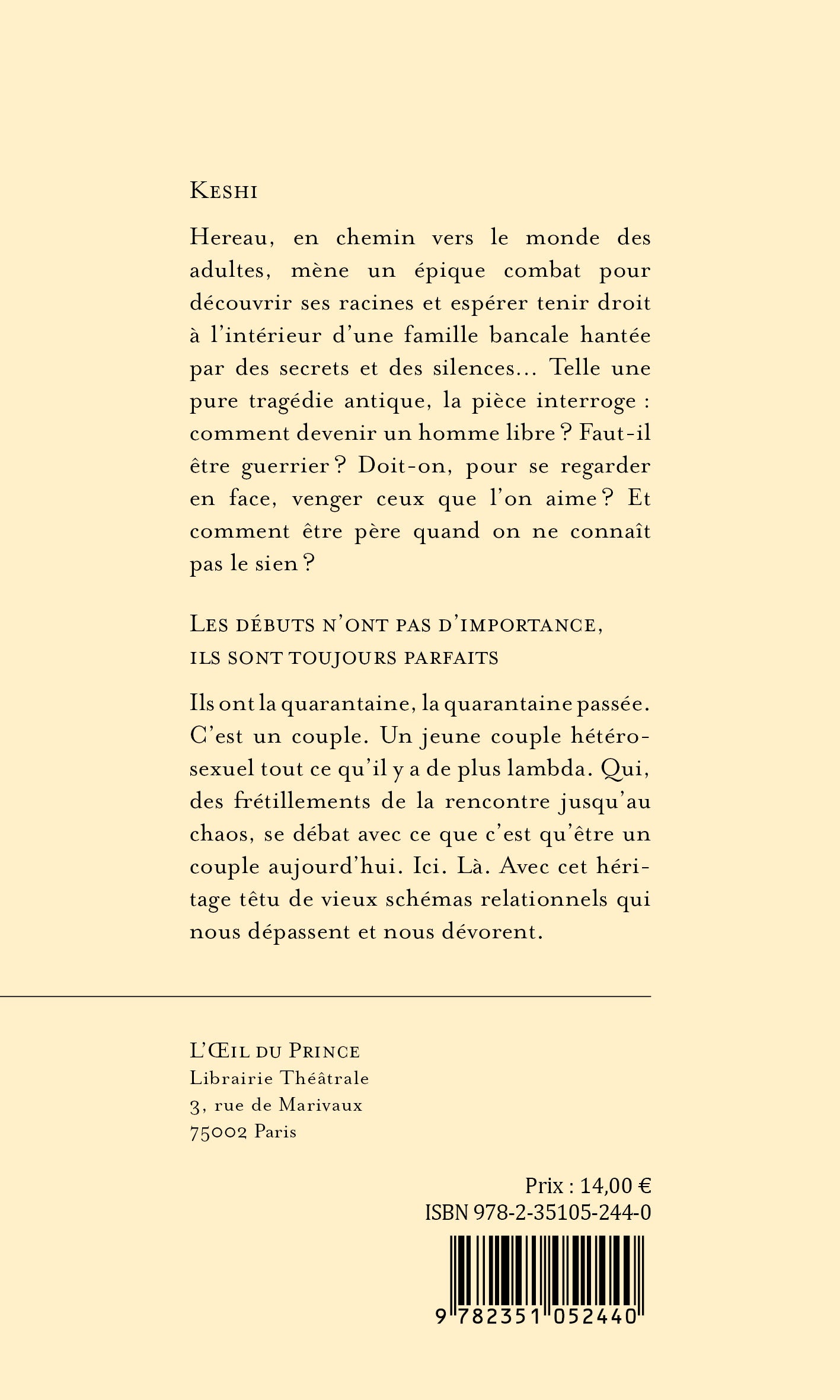 Keshi (suivi de) Les débuts n'ont pas d'importance, ils sont toujours parfaits