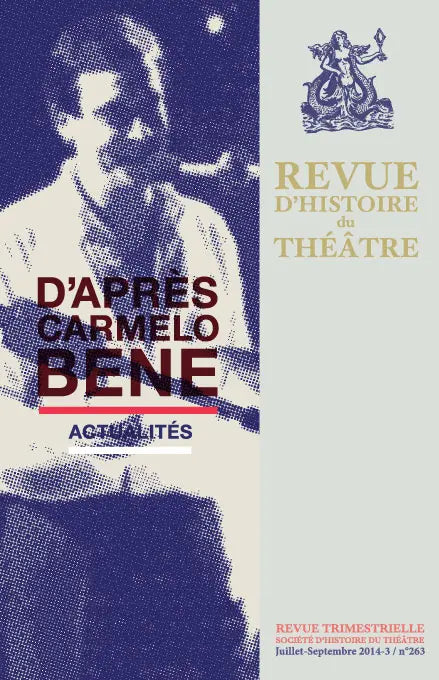 Revue d'histoire du théâtre 263